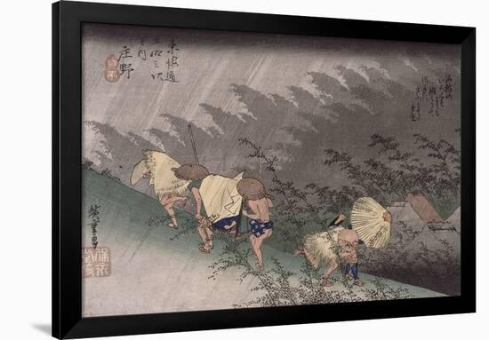 Shôno, pluie d'orage-Ando Hiroshige-Framed Giclee Print