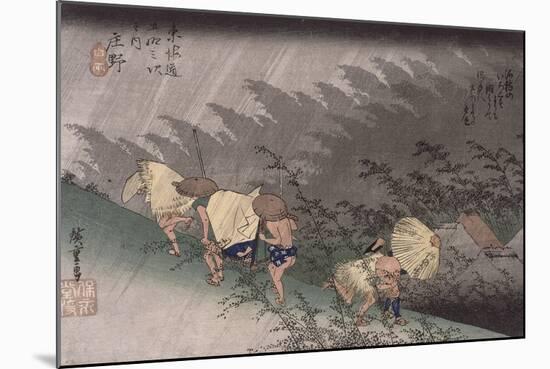 Shôno, pluie d'orage-Ando Hiroshige-Mounted Giclee Print