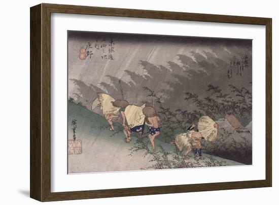 Shôno, pluie d'orage-Ando Hiroshige-Framed Giclee Print