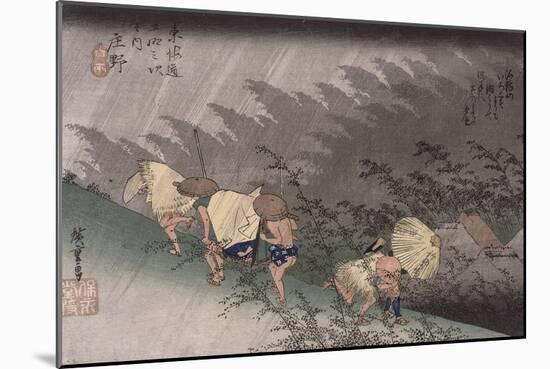 Shôno, pluie d'orage-Ando Hiroshige-Mounted Giclee Print
