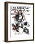 "Shoo Chickens !," Saturday Evening Post Cover, June 2, 1923-Joseph Christian Leyendecker-Framed Premium Giclee Print