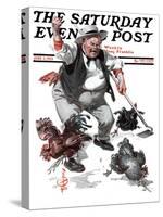 "Shoo Chickens !," Saturday Evening Post Cover, June 2, 1923-Joseph Christian Leyendecker-Stretched Canvas