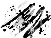 Abstract Ink Grunge Texture Vector on White Background-shooarts-Art Print