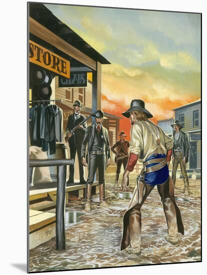 Shoot Out in the Wild West-Ron Embleton-Mounted Giclee Print