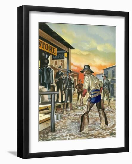 Shoot Out in the Wild West-Ron Embleton-Framed Giclee Print