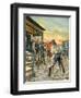 Shoot Out in the Wild West-Ron Embleton-Framed Premium Giclee Print