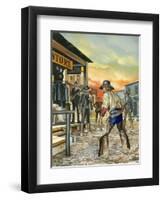 Shoot Out in the Wild West-Ron Embleton-Framed Giclee Print