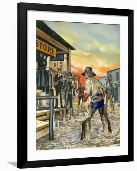 Shoot Out in the Wild West-Ron Embleton-Framed Giclee Print