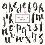 Trendy Hand-Drawn Watercolor Alphabet - Lowercase Letters-shootandwin-Stretched Canvas