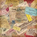 Vintage Travel Background Made Of Lots Of Old Tickets-shootandwin-Stretched Canvas