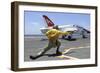 Shooter Signals to a T-45C Goshawk as it Launches from USS George H.W. Bush-null-Framed Photographic Print