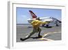 Shooter Signals to a T-45C Goshawk as it Launches from USS George H.W. Bush-null-Framed Photographic Print