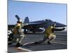 Shooters Aboard the USS George H.W. Bush Give the Go-Ahead Signal to Launch an F/A-18 Super Hornet-Stocktrek Images-Mounted Photographic Print