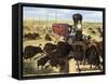 Shooting Buffalo on the Kansas-Pacific Railroad-null-Framed Stretched Canvas