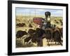 Shooting Buffalo on the Kansas-Pacific Railroad-null-Framed Giclee Print