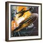 Shooting Down a Zeppelin During the First World War-Wilf Hardy-Framed Premium Giclee Print