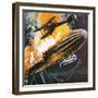 Shooting Down a Zeppelin During the First World War-Wilf Hardy-Framed Giclee Print