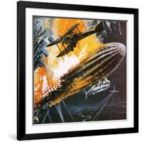 Shooting Down a Zeppelin During the First World War-Wilf Hardy-Framed Giclee Print