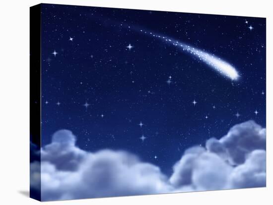 Shooting Star through Clouds-clearviewstock-Stretched Canvas