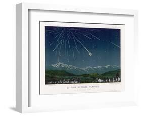 "Shooting Stars", The Meteorite Shower of November 1872 Seen Over Hills-E. Guillemin-Framed Photographic Print
