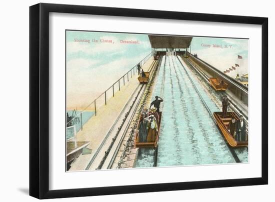 Shooting the Chutes, Coney Island, New York City-null-Framed Art Print