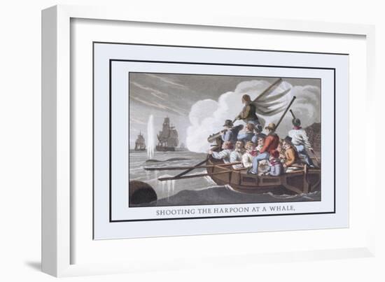 Shooting the Harpoon at a Whale-J.h. Clark-Framed Art Print