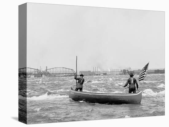 Shooting the Rapids, Sault Saint Marie, Mich.-null-Stretched Canvas