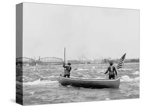 Shooting the Rapids, Sault Saint Marie, Mich.-null-Stretched Canvas