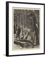 Shooting Turkeys in an American Forest-Arthur Boyd Houghton-Framed Giclee Print