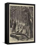 Shooting Turkeys in an American Forest-Arthur Boyd Houghton-Framed Stretched Canvas
