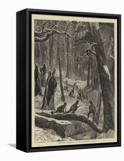 Shooting Turkeys in an American Forest-Arthur Boyd Houghton-Framed Stretched Canvas