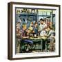 "Shop Class", March 19, 1955-Stevan Dohanos-Framed Giclee Print