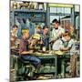 "Shop Class", March 19, 1955-Stevan Dohanos-Mounted Giclee Print