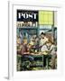 "Shop Class" Saturday Evening Post Cover, March 19, 1955-Stevan Dohanos-Framed Giclee Print