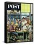 "Shop Class" Saturday Evening Post Cover, March 19, 1955-Stevan Dohanos-Framed Stretched Canvas