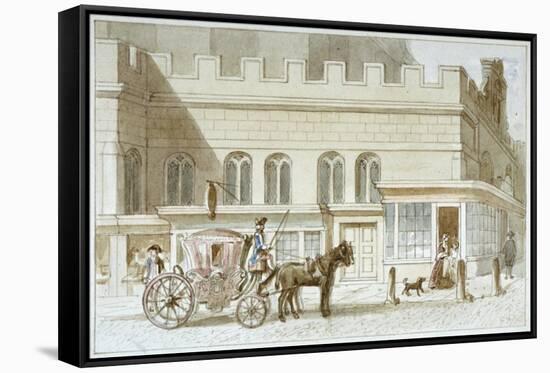 Shop Fronts by St Dunstan-In-The-West, Fleet Street, City of London, 1820-James Findlay-Framed Stretched Canvas