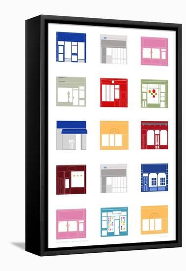 Shop Fronts-Sarah Evans-Framed Stretched Canvas