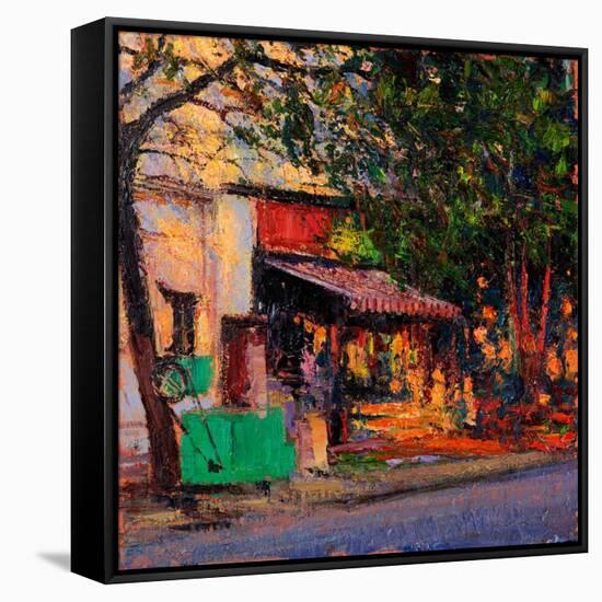 Shop in Last Light, Pondicherry, 2017-Andrew Gifford-Framed Stretched Canvas