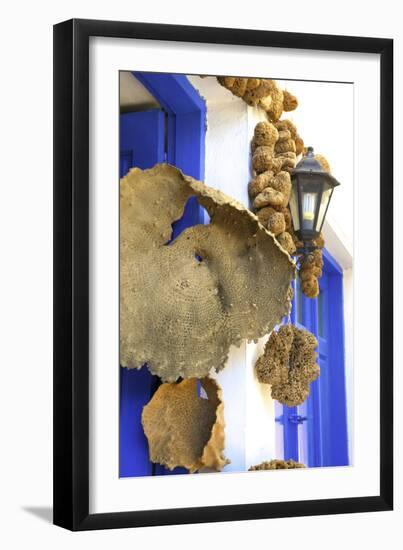 Shop Selling Sponges a Tradition of Kalymnos, Kalymnos, Dodecanese, Greek Islands, Greece, Europe-Neil Farrin-Framed Premium Photographic Print