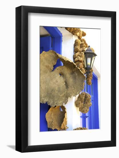 Shop Selling Sponges a Tradition of Kalymnos, Kalymnos, Dodecanese, Greek Islands, Greece, Europe-Neil Farrin-Framed Photographic Print