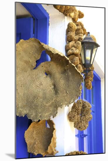 Shop Selling Sponges a Tradition of Kalymnos, Kalymnos, Dodecanese, Greek Islands, Greece, Europe-Neil Farrin-Mounted Photographic Print