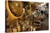 Shop Selling Traditional Metal Lamps and Trays in the Souks-Martin Child-Stretched Canvas