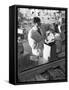 Shopkeeper Unpacking Canned Gammon Joints, Mexborough, South Yorkshire, 1963-Michael Walters-Framed Stretched Canvas