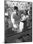 Shopkeeper Unpacking Canned Gammon Joints, Mexborough, South Yorkshire, 1963-Michael Walters-Mounted Photographic Print