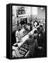 Shoppers at Butcher Counter in A&P Grocery Store-Alfred Eisenstaedt-Framed Stretched Canvas
