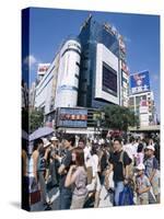 Shoppers, Crowd, Shibuya, Tokyo, Honshu, Japan-null-Stretched Canvas