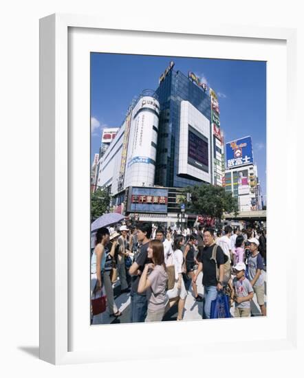 Shoppers, Crowd, Shibuya, Tokyo, Honshu, Japan-null-Framed Photographic Print