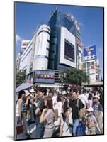 Shoppers, Crowd, Shibuya, Tokyo, Honshu, Japan-null-Mounted Photographic Print