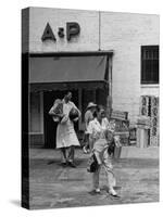 Shoppers Leaving A&P Grocery Store-Alfred Eisenstaedt-Stretched Canvas