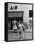 Shoppers Leaving A&P Grocery Store-Alfred Eisenstaedt-Framed Stretched Canvas